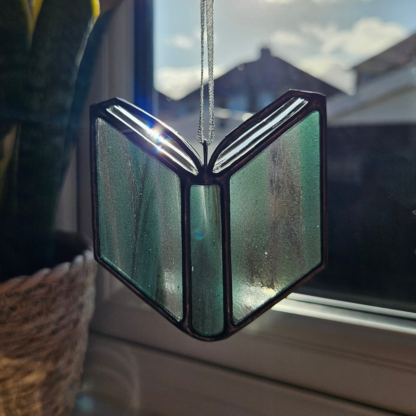 Shimmery Streaky Blue Book Suncatcher