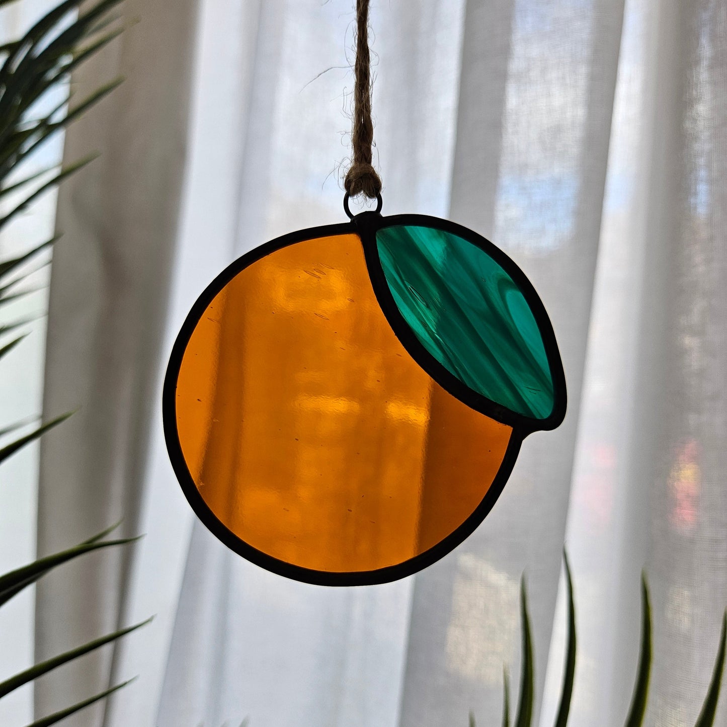 Stained Glass Orange Suncatcher