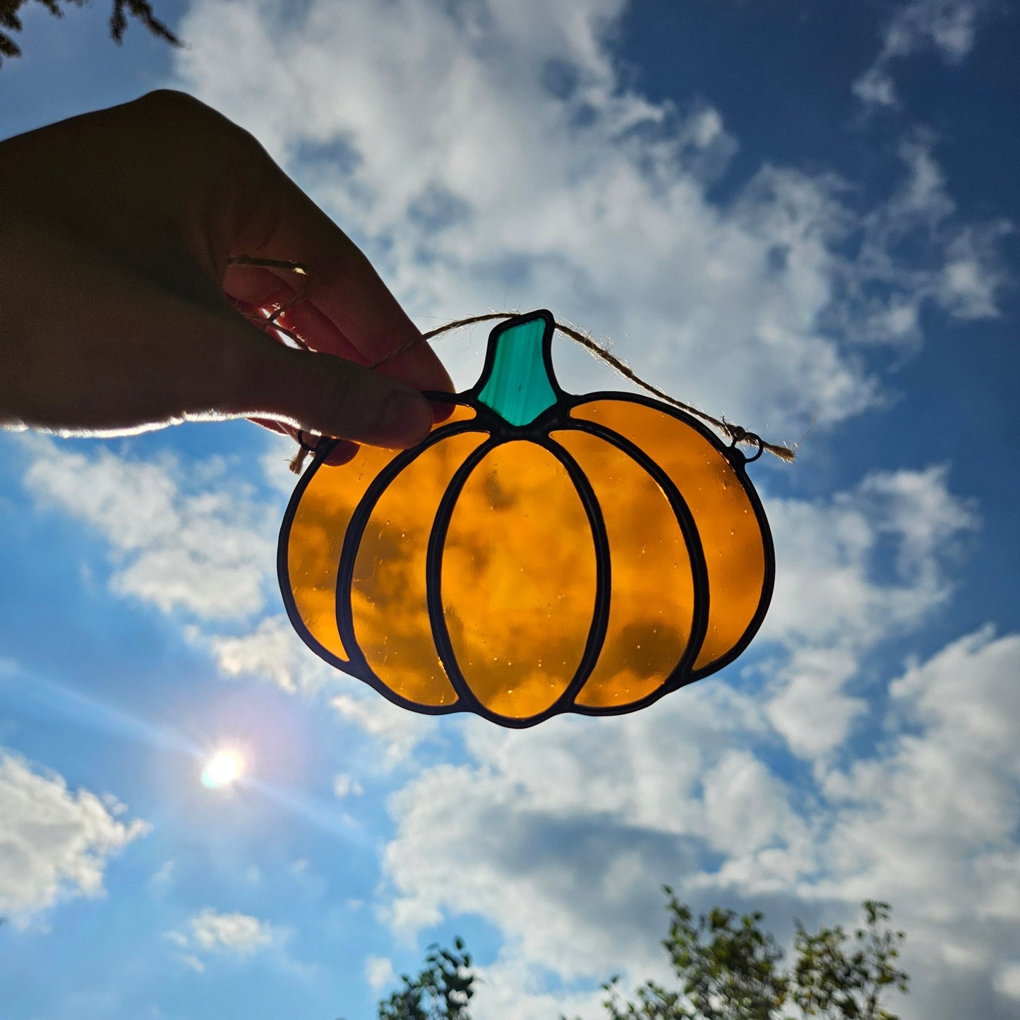 Stained Glass Pumpkin Suncatcher