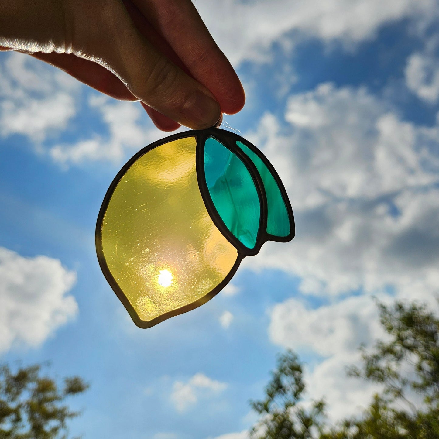 Stained Glass Lemon Suncatcher