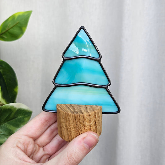 Streaky Green Tree Standing Ornament